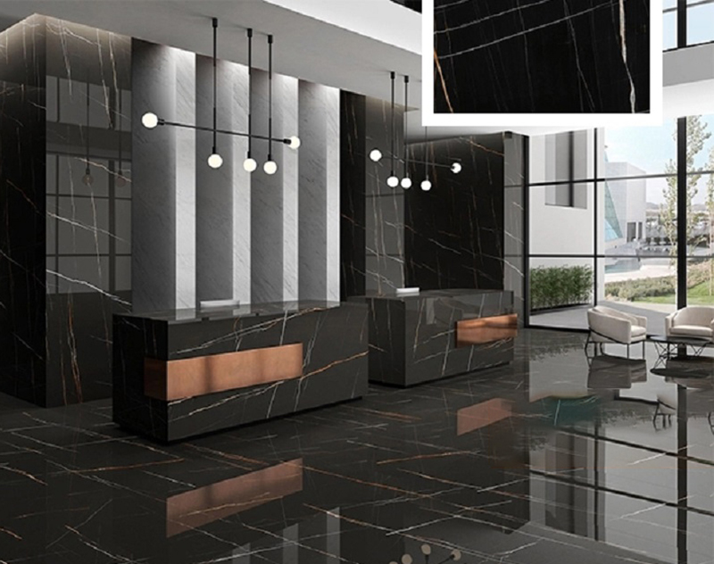 Đá marble laurent black and gold