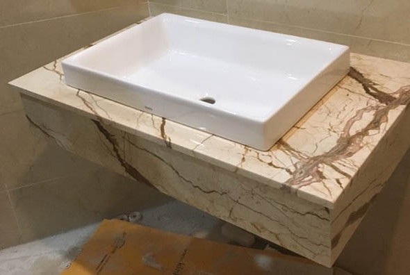 Bàn lavabo ốp đá cẩm thạch sofita