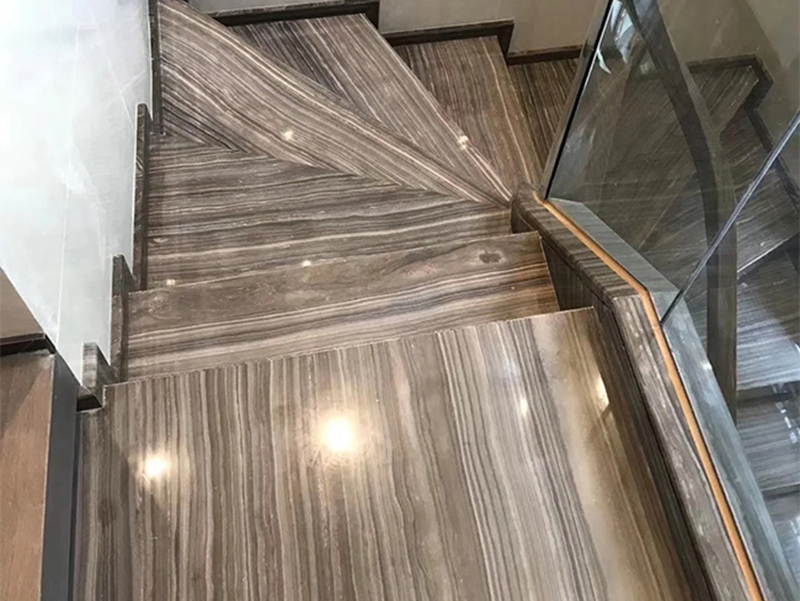 Cầu thang đá marble coffee wooden