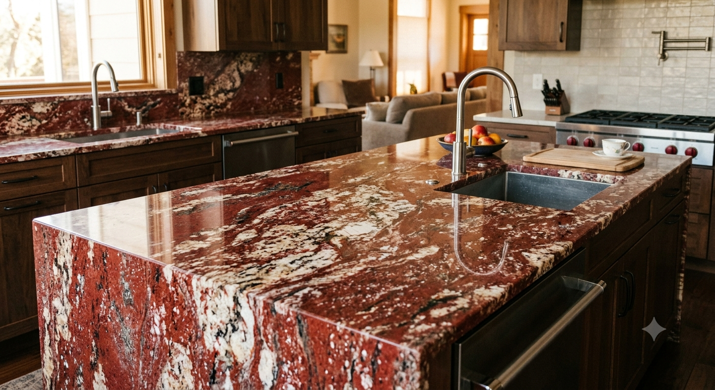 Tổng quan về vẻ đẹp và đặc tính của đá Granite Alaska Red