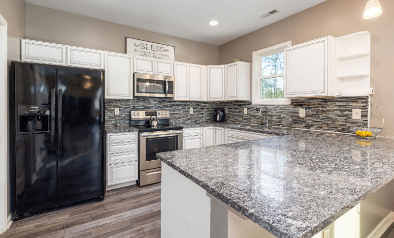 Bếp đá granite màu xám