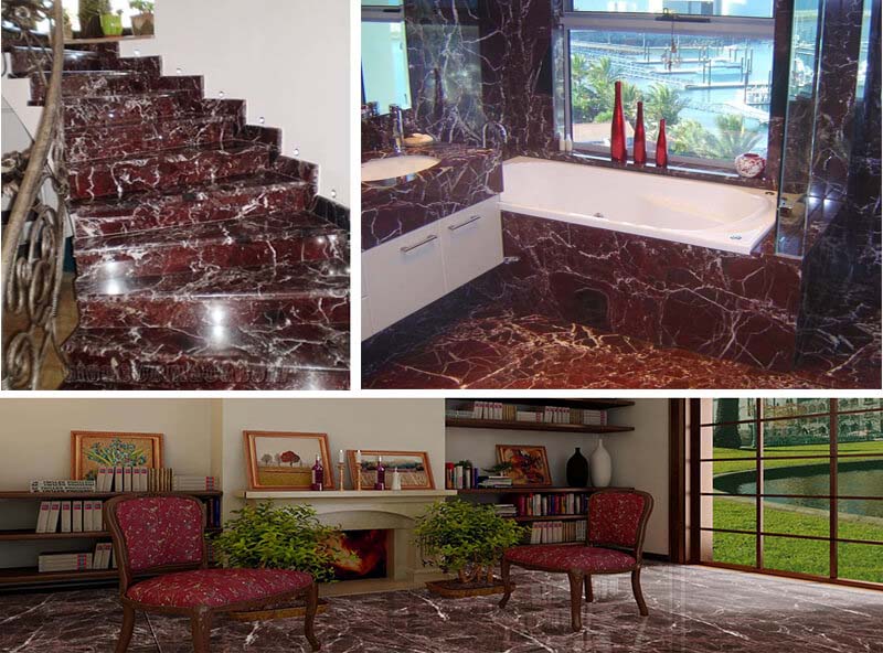 Nội thất đá marble rosso levanto new