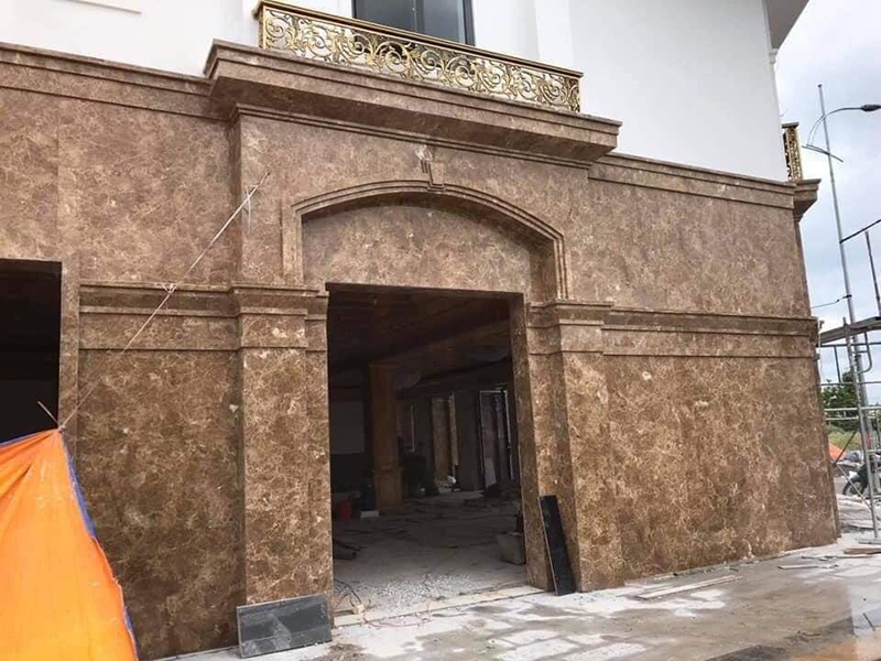 Đá marble nâu tây ban nha ốp mặt tiền