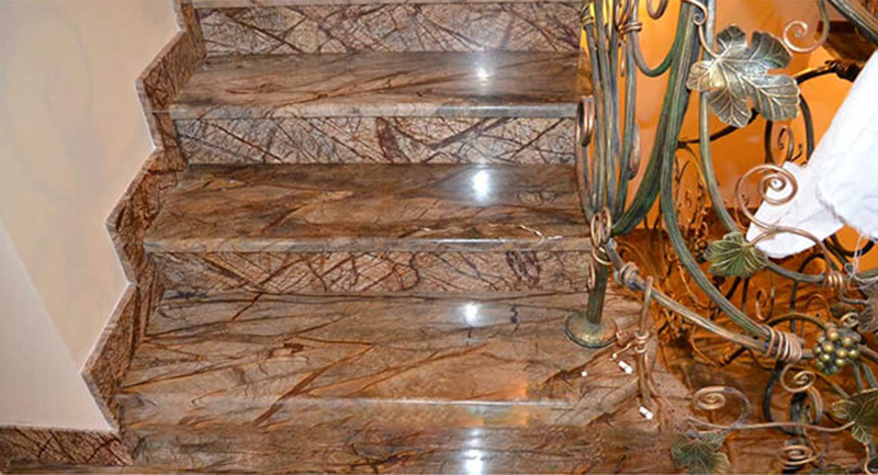 Cầu thang đá marble rainforest brown