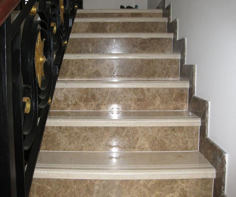 Cầu thang đá marble nâu tây ban nha