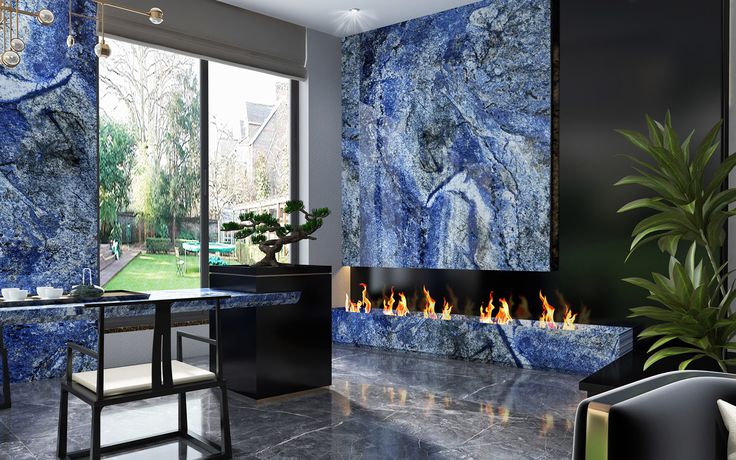 Đá Xanh Bahia Ốp Bàn Bếp, Quầy Bar, Lát Nền, Lavabo & Tranh Đá Cao Cấp
