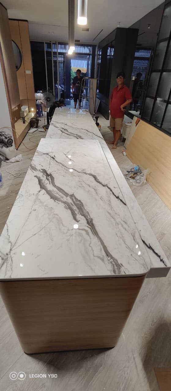 Giá Đá Lamar Modern Statuario Ốp Bàn Bếp, Quầy Bar, Mặt Tủ Gỗ
