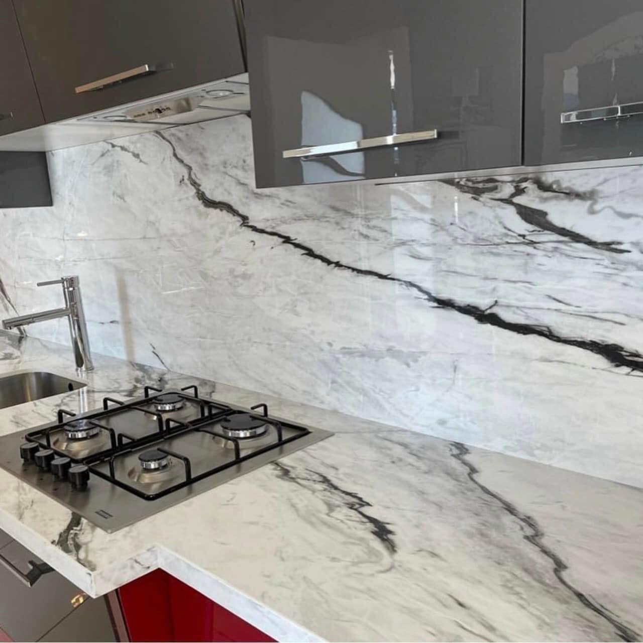 Giá Đá Lamar Modern Statuario Ốp Bàn Bếp, Quầy Bar, Mặt Tủ Gỗ