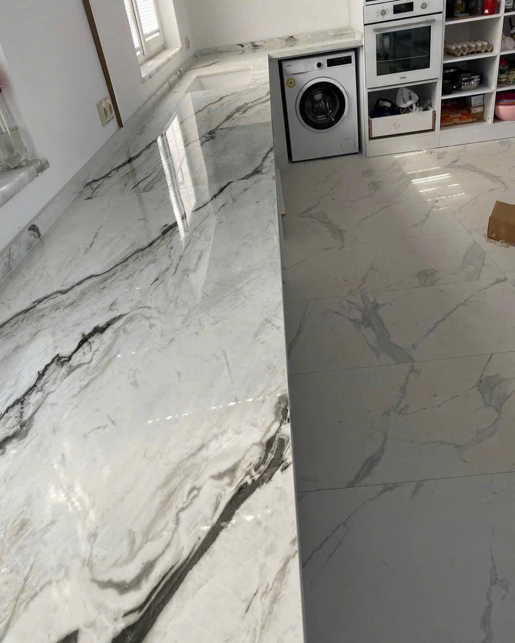 Giá Đá Lamar Modern Statuario Ốp Bàn Bếp, Quầy Bar, Mặt Tủ Gỗ