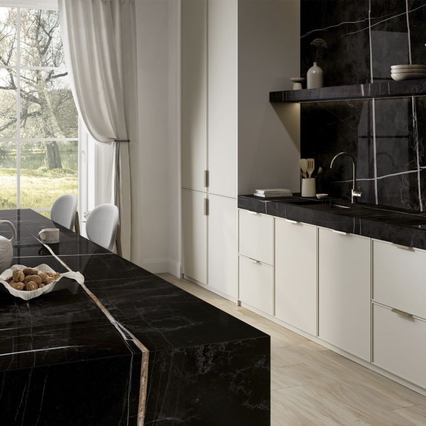 Báo Giá Đá Lamar Sahara Noir Ốp Bàn Bếp, Quầy Bar, Bàn Đảo Bếp Đẹp Sang Trọng 2025
