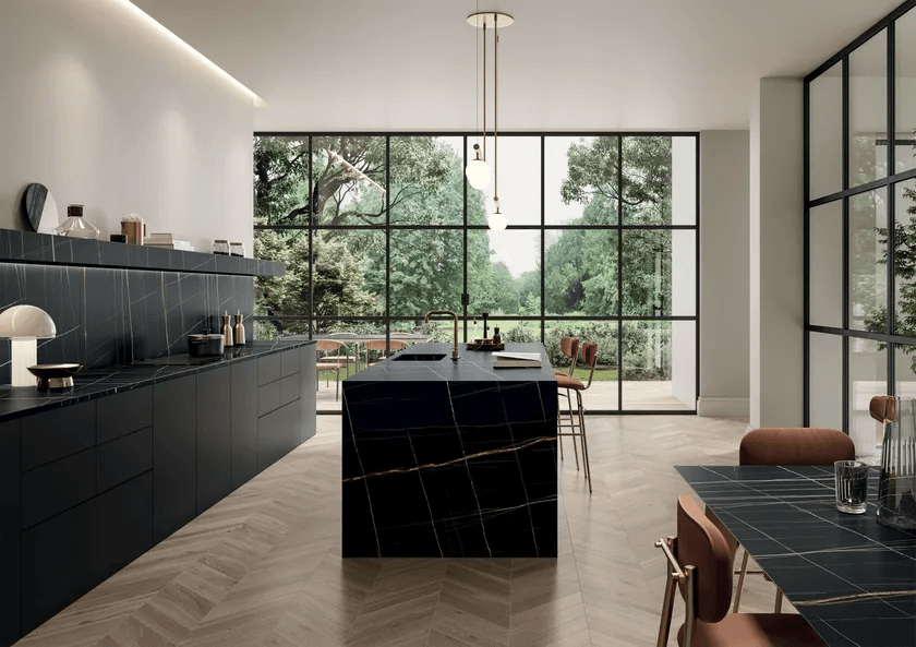 Báo Giá Đá Lamar Sahara Noir Ốp Bàn Bếp, Quầy Bar, Bàn Đảo Bếp Đẹp Sang Trọng 2025