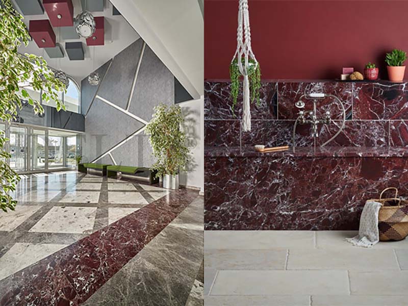 Đá marble rosso levanto new lát sàn