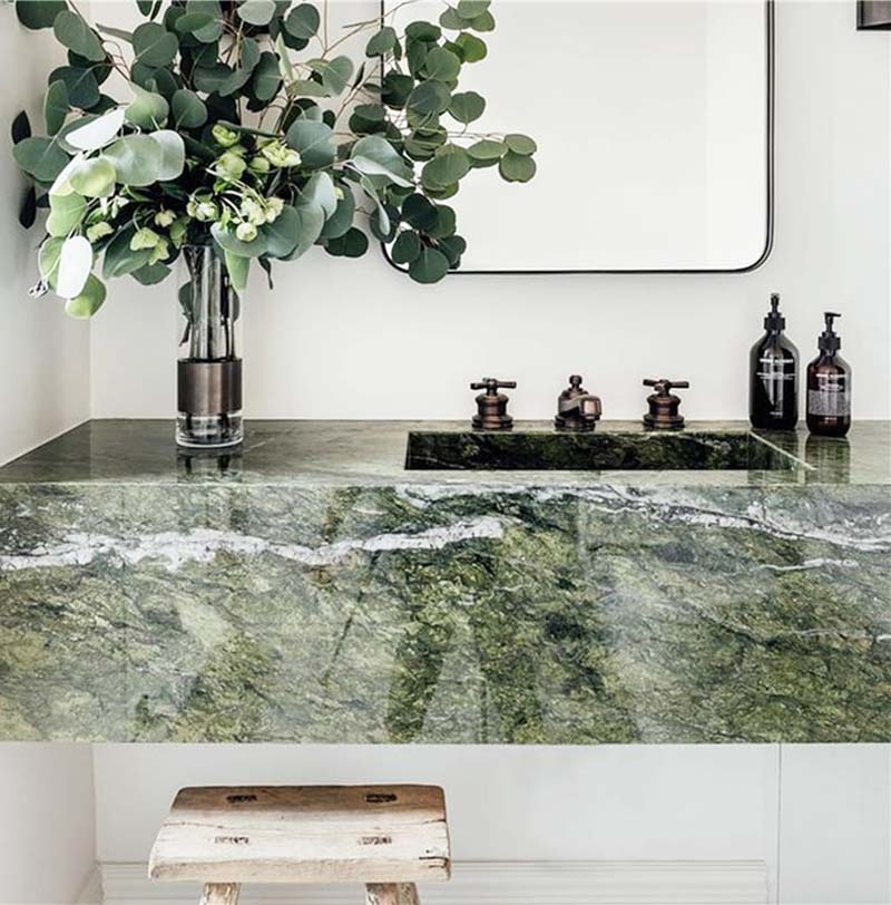Bàn đá marble ice green