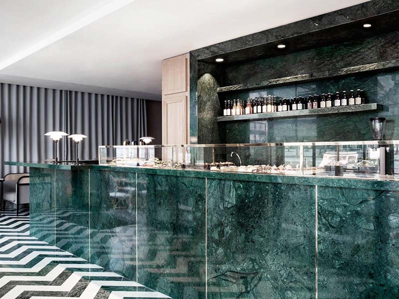 Quầy bar đá marble Green Onyx