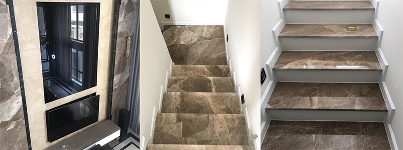 Cầu thang đá marble amani bronze