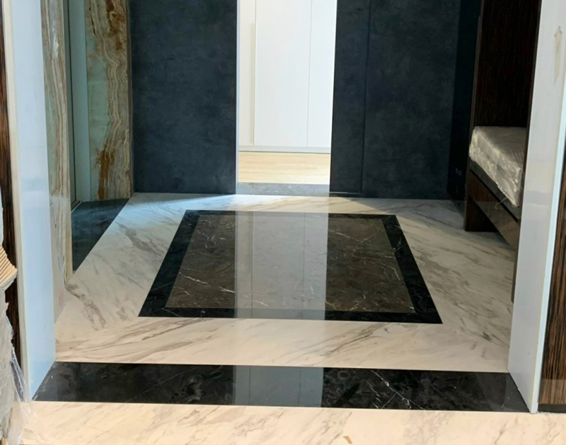 Sảnh đá marble negro marquina